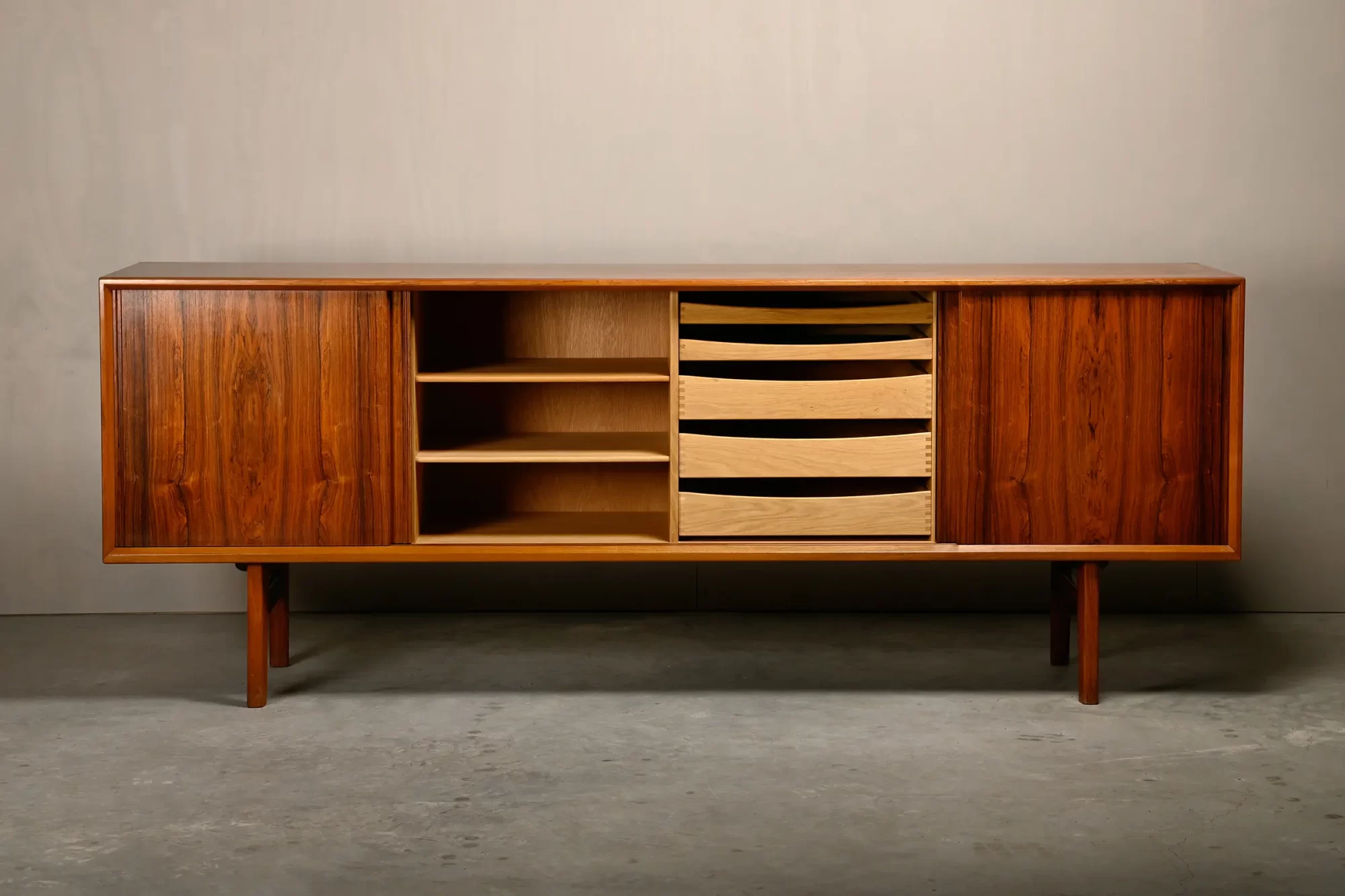 Henry Kjærnulf large Sideboard in rosewood for Bruno Hansen, Denmark 1960s