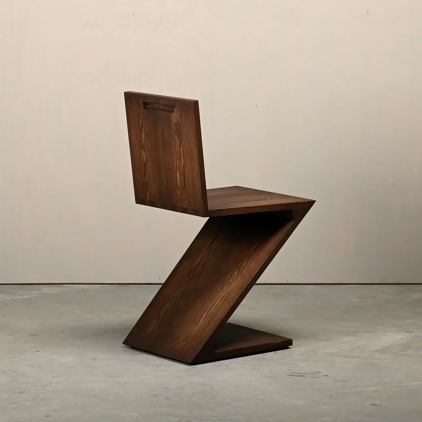 Gerrit Rietveld Zig Zag Chair dark stained wood