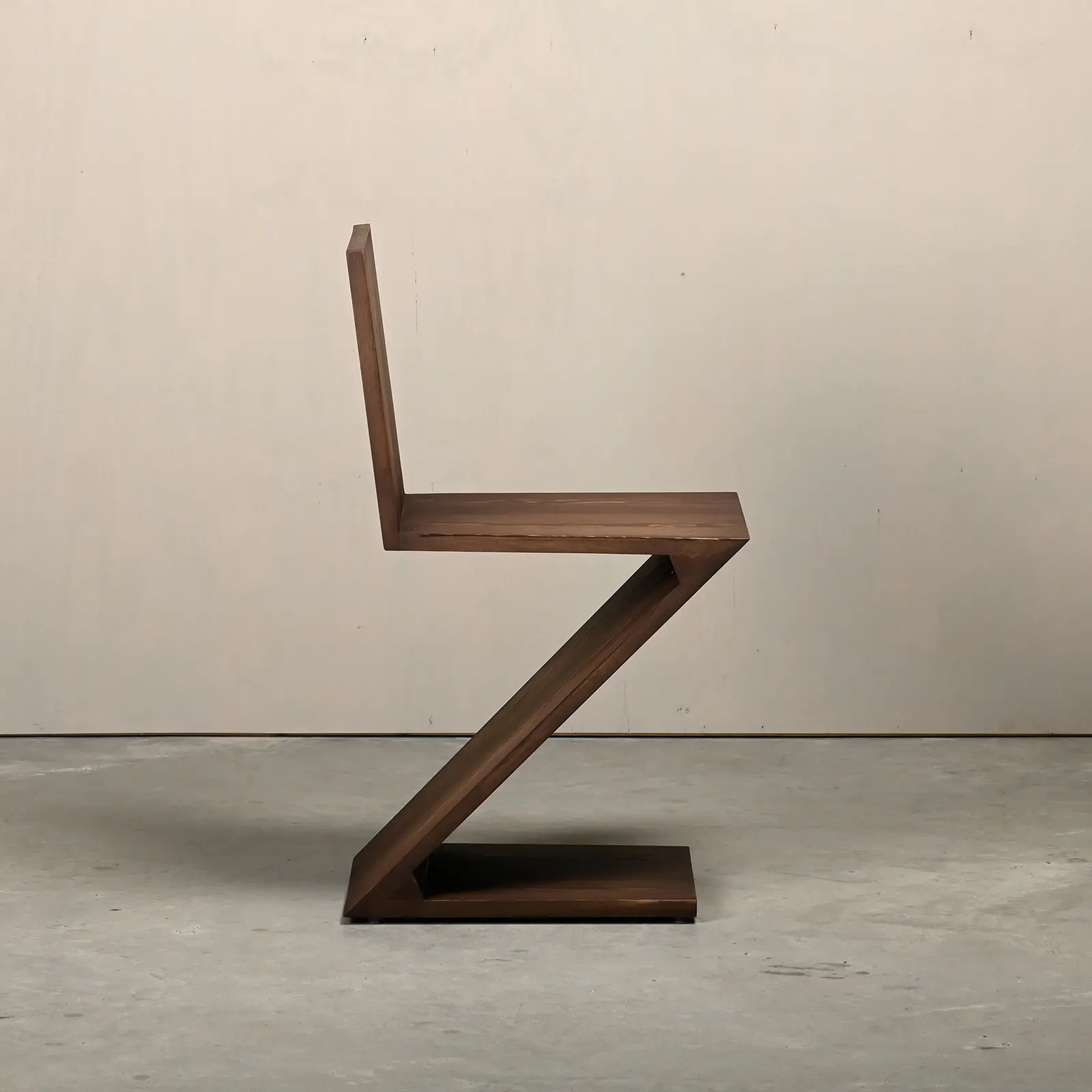 Gerrit Rietveld Zig Zag Chair dark stained wood