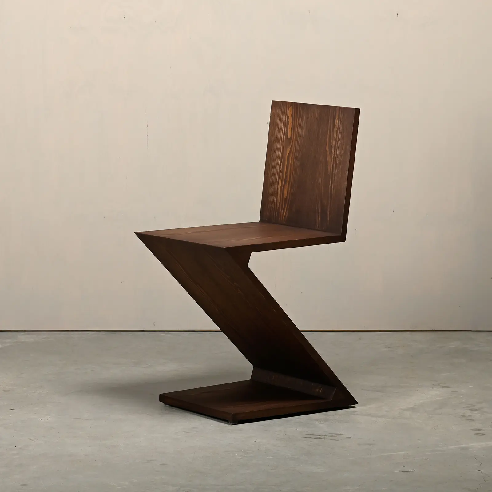 Gerrit Rietveld Zig Zag Chair dark stained wood