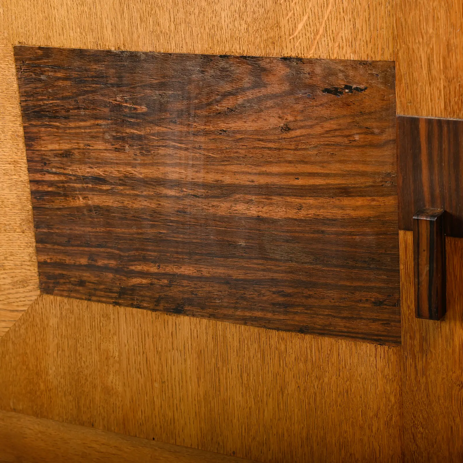 Art Deco Amsterdam School Cabinet Oak and Burl wood, 1930s Netherlands