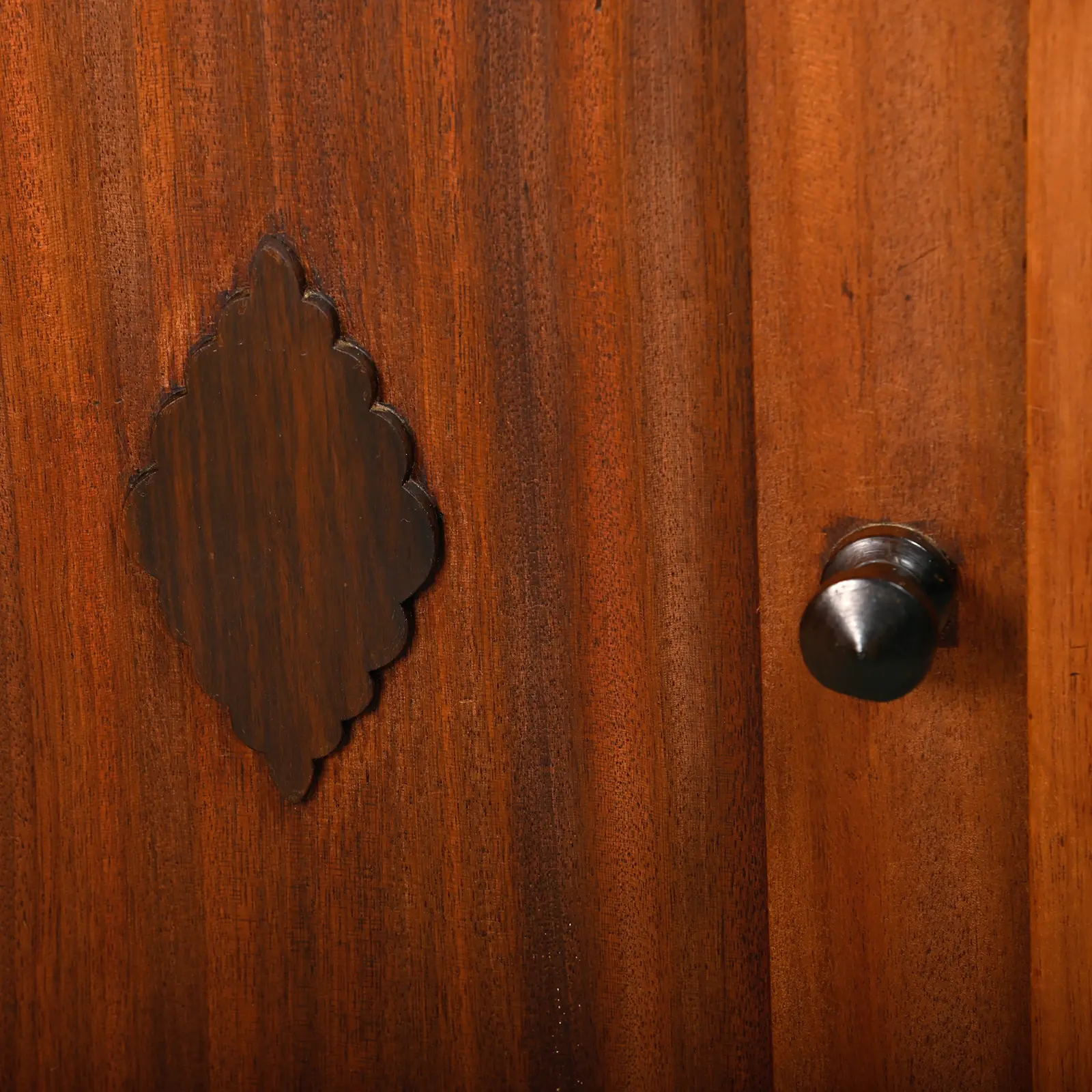 Art Deco Amsterdam School Nightstands wood and marble, 1930s Netherlands