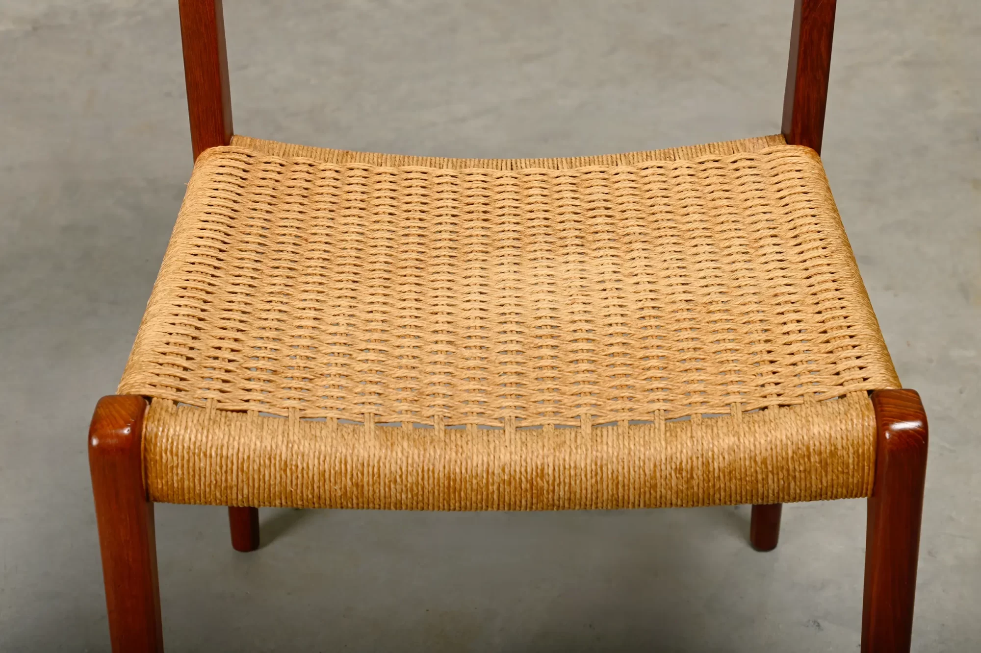 Niels O. Møller Dining Chairs Teak Papercord Model 71, J.L. Møllers Møbelfabrik