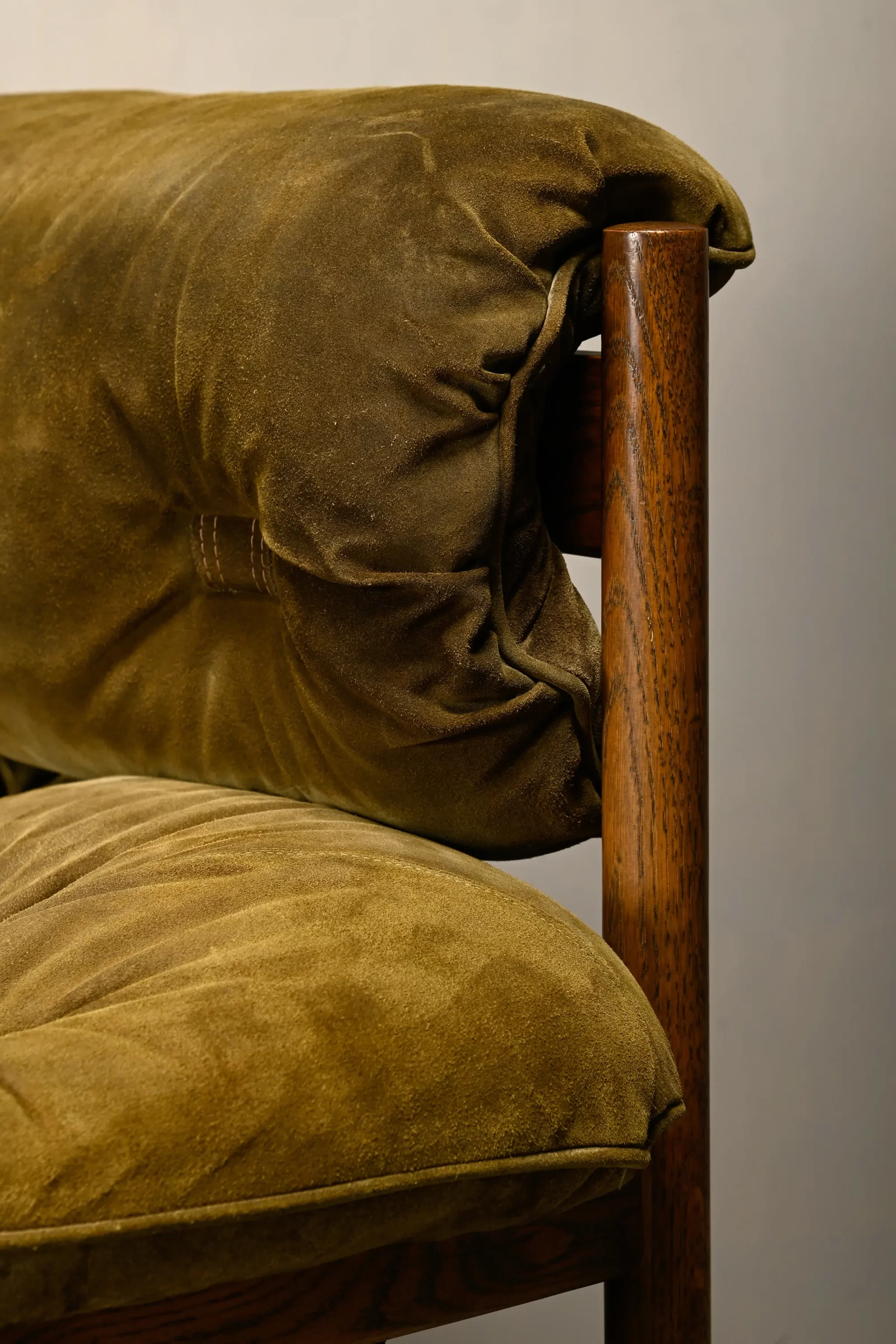 Lounge Chair in the manner of Percival Lafer and Jean Gillon in Oak and Suede