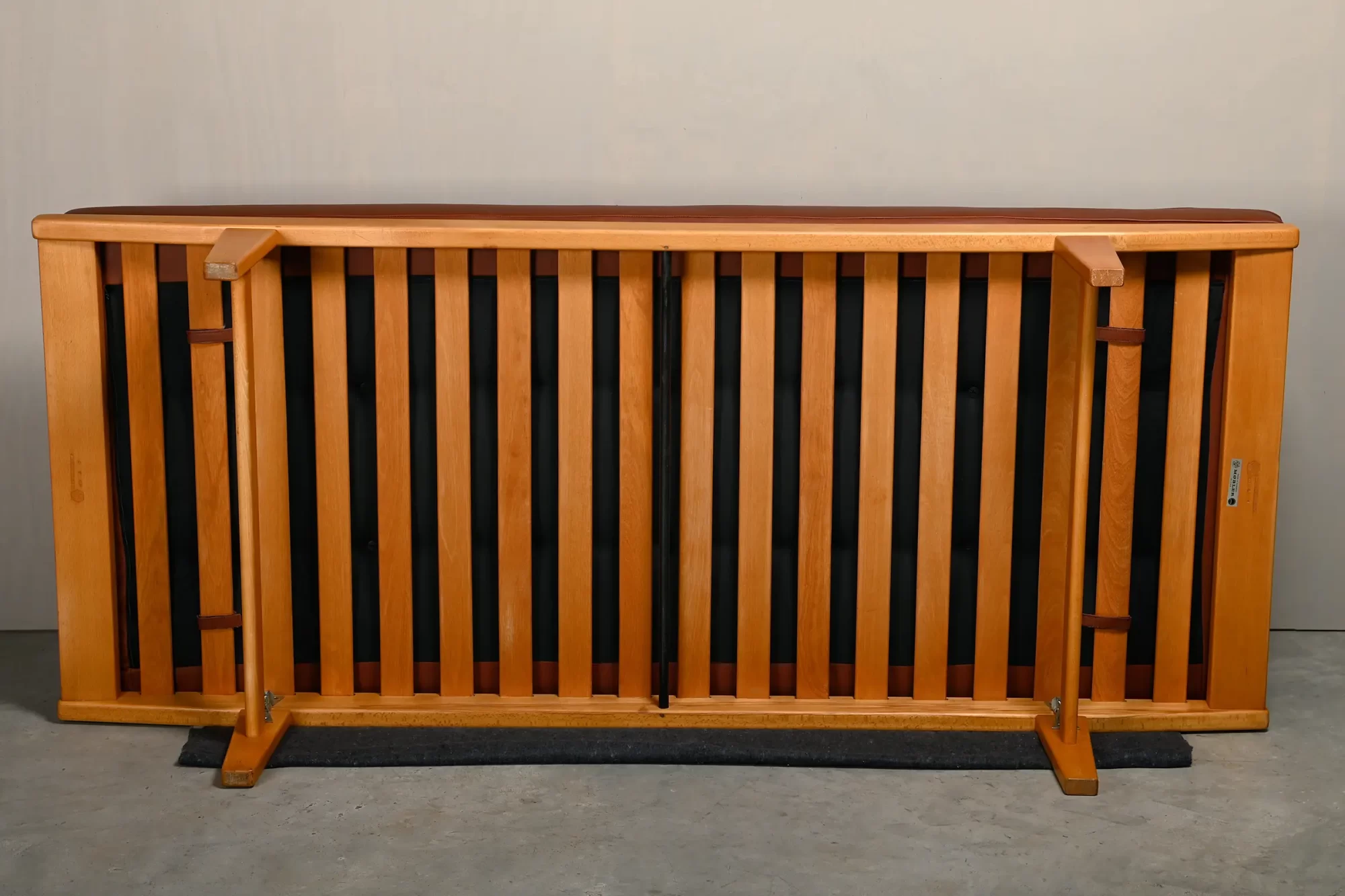 Poul M. Volther Daybed in Beech wood and Leather for FDB Møbler, Denmark 1960s