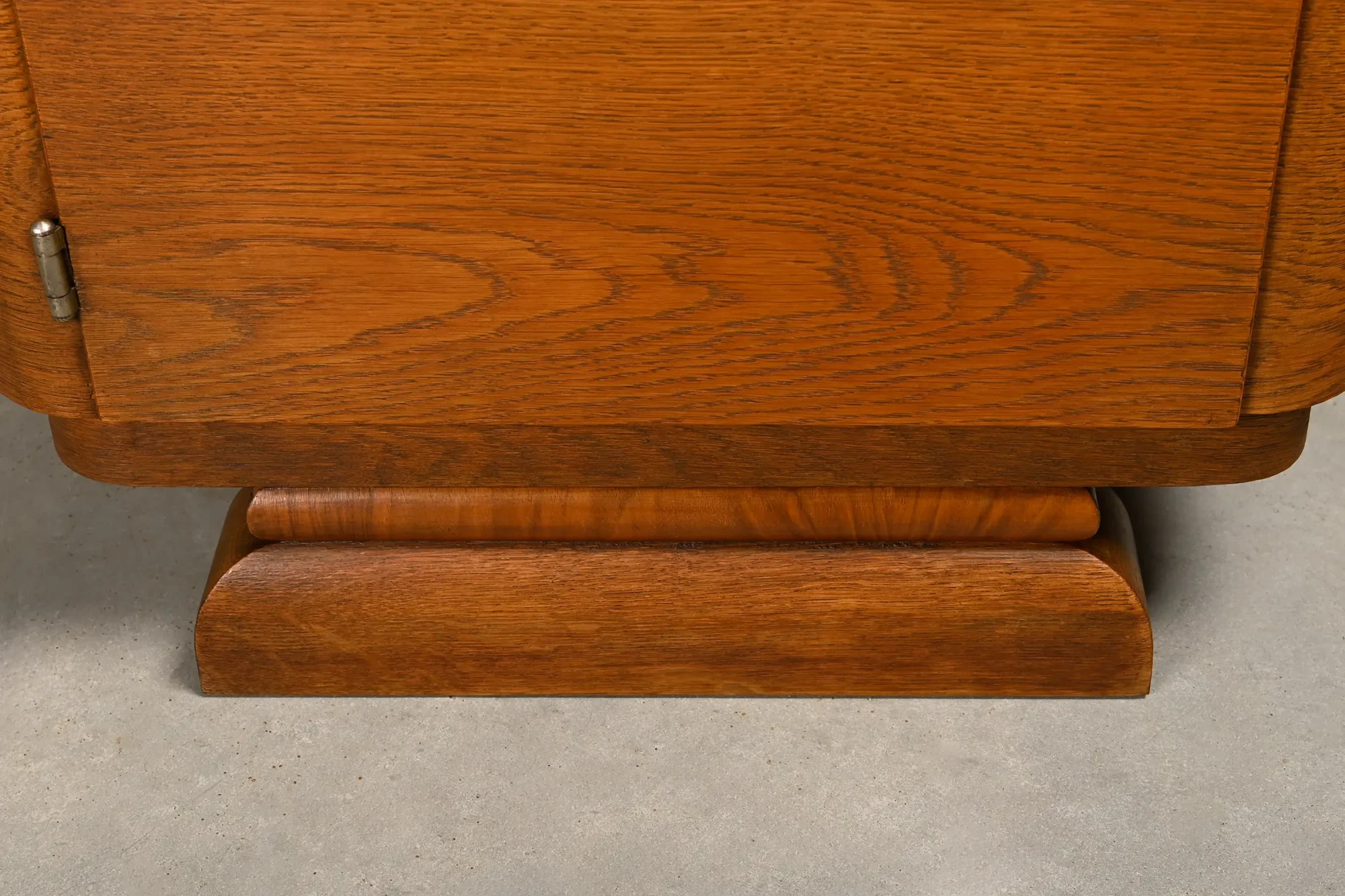 Pair Art Deco Nightstands or Bedside tables Oak and Glass, Netherlands, 1930’s