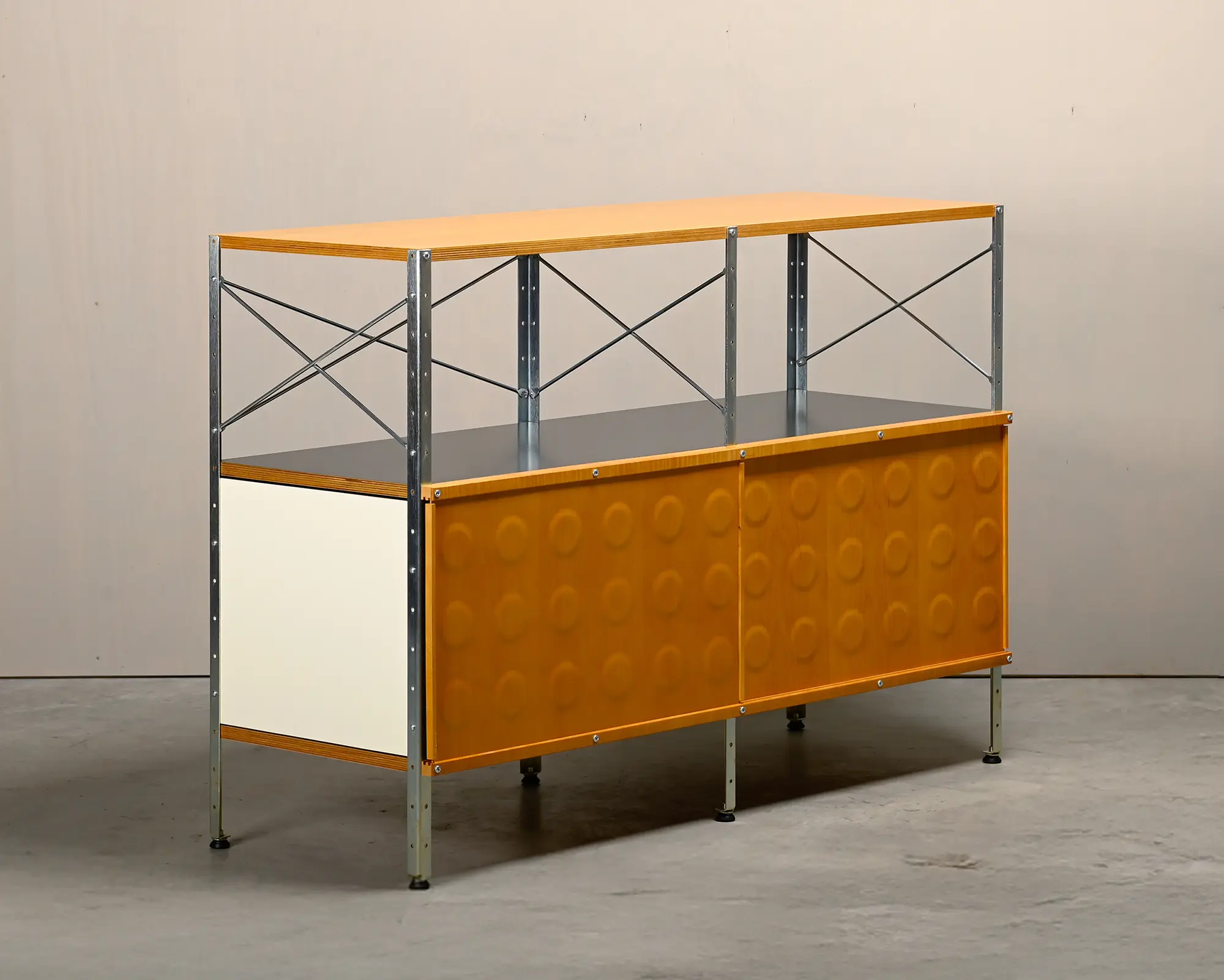 Charles and Ray Eames ESU Storage Unit 2 x 2 in naturel colours, Herman Miller