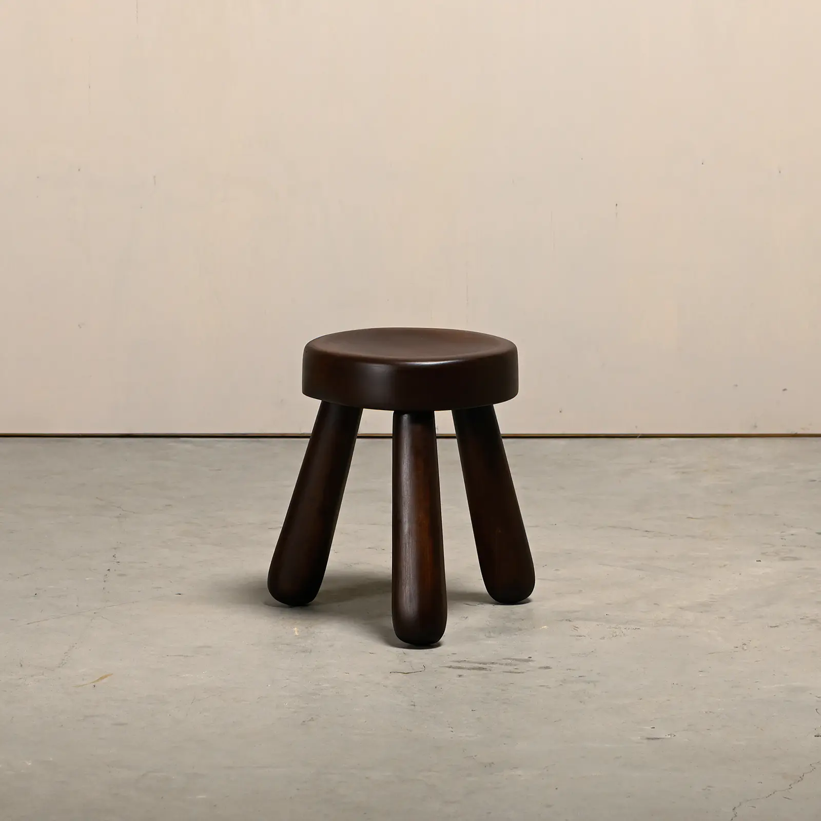 Scandinavian wooden tripod Stool in the style of Ingvar Hildingsson Sweden 1970s