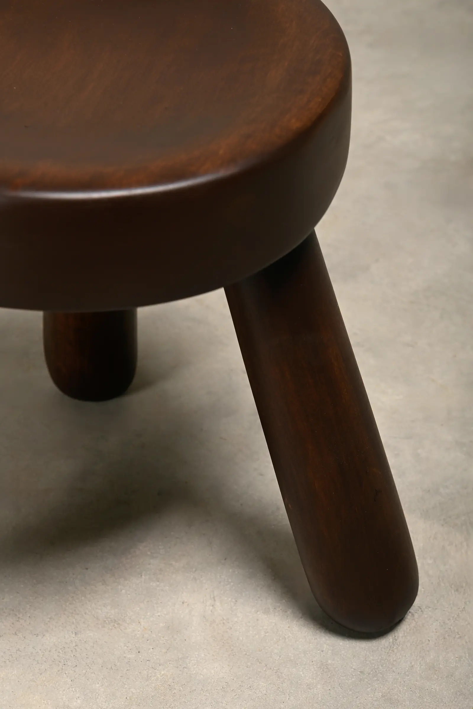 Scandinavian wooden tripod Stool in the style of Ingvar Hildingsson Sweden 1970s