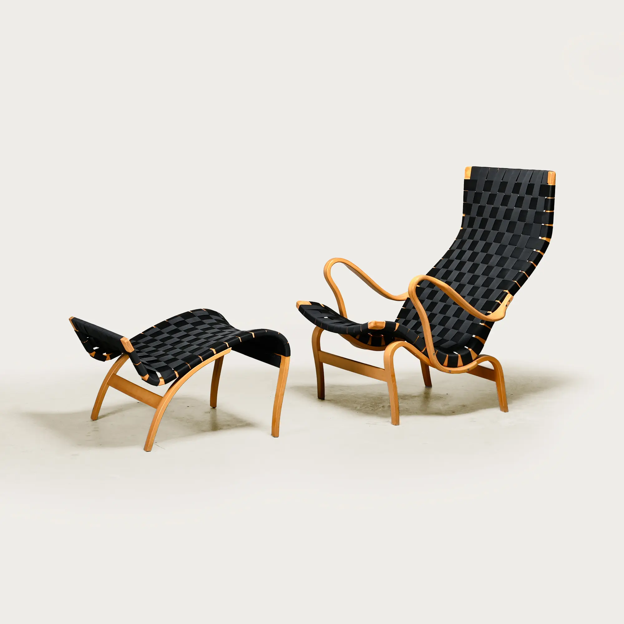 Bruno Mathsson Pernilla Easy Chair and Ottoman