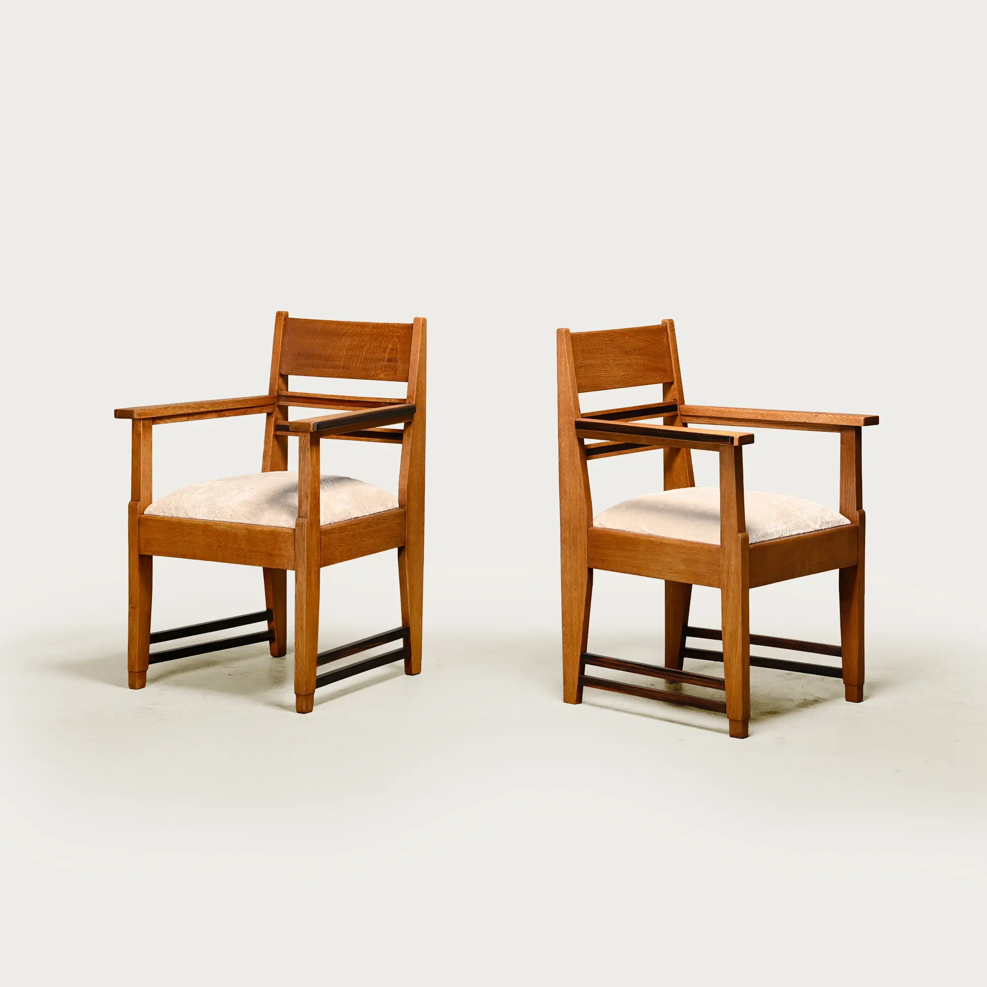 Pair Art Deco Amsterdams School Armchairs