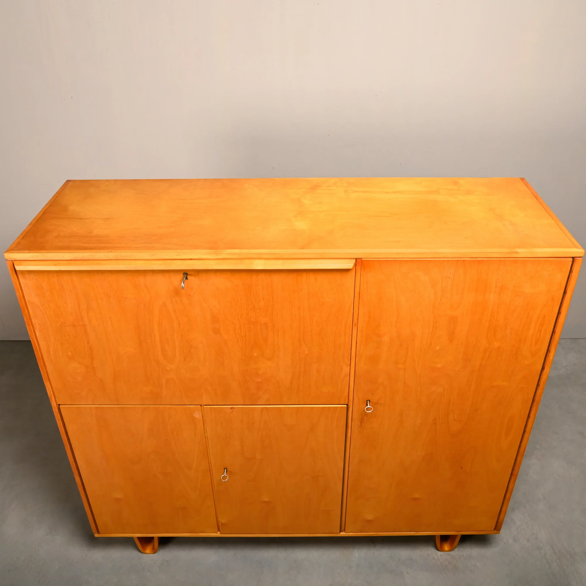 Cees Braakman CB01 Secretaire / Highboard in Birch plywood for Pastoe 1960s