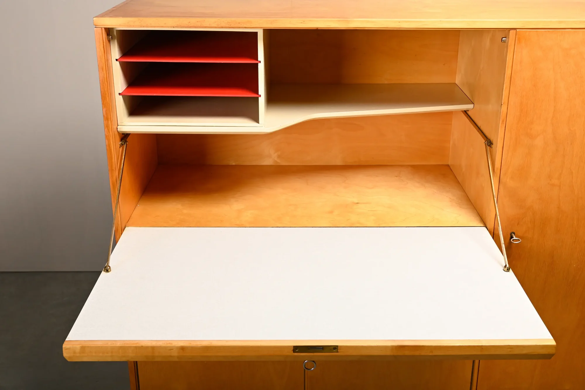 Cees Braakman CB01 Secretaire / Highboard in Birch plywood for Pastoe 1960s