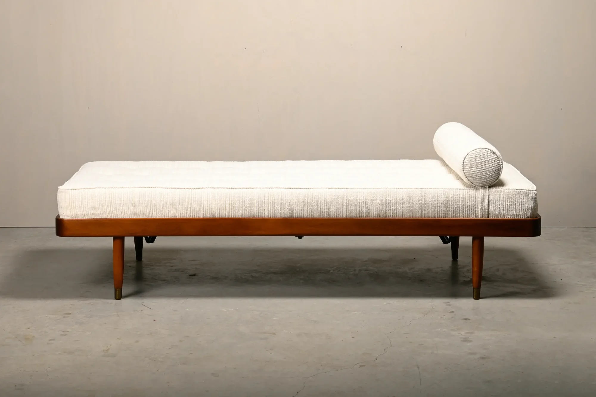 Scandinavian Daybed in stained Wood and Fabric for Horsens Møbelfabrik, Denmark