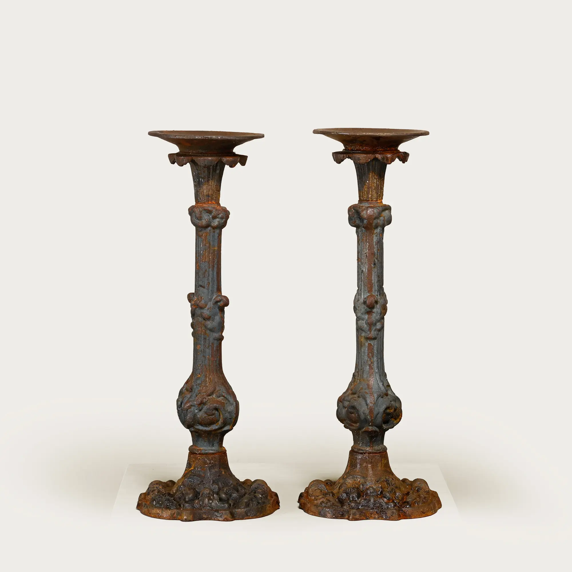 Beautiful aged Candle Holders, France 1930s