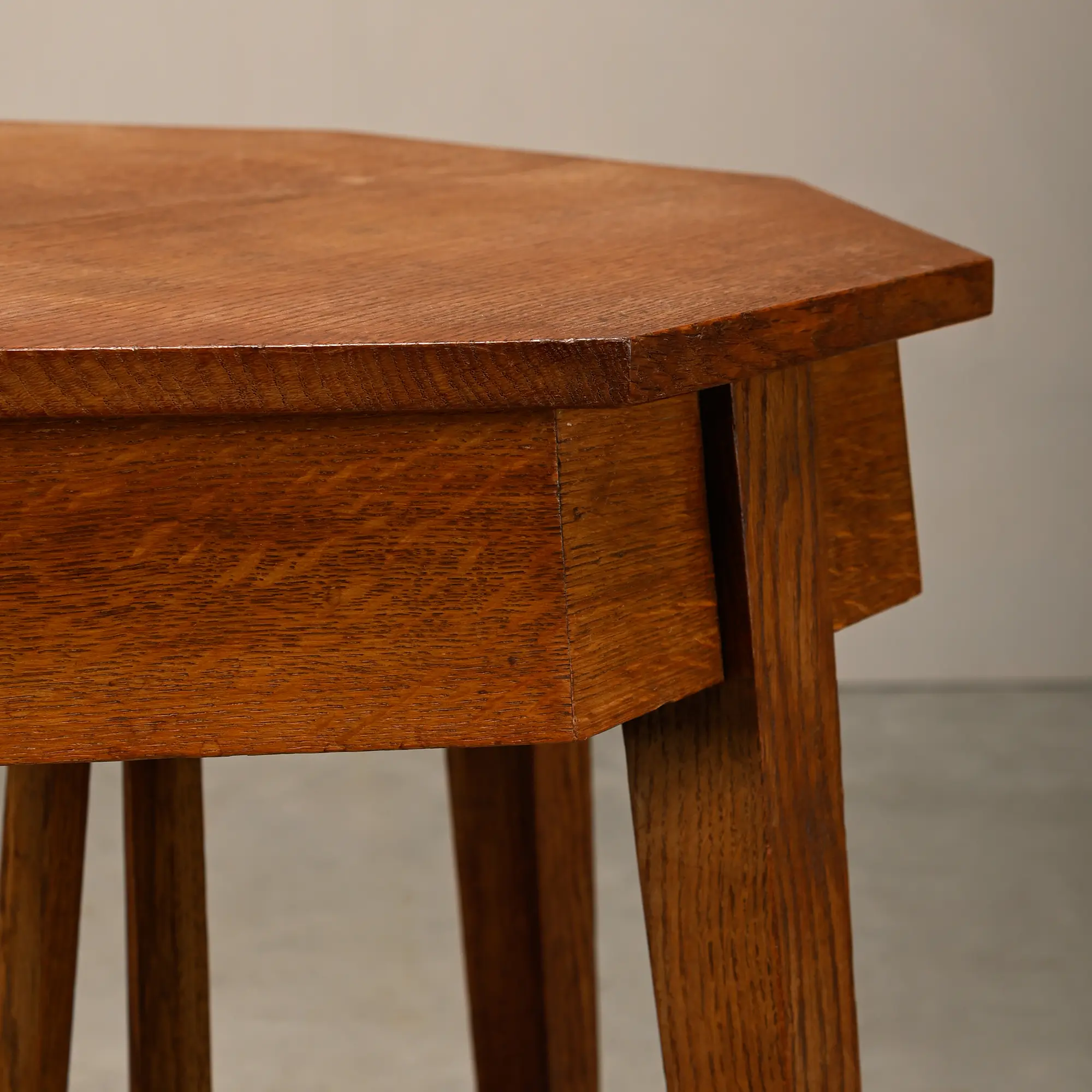 Art Deco octagonal Table in Oak
