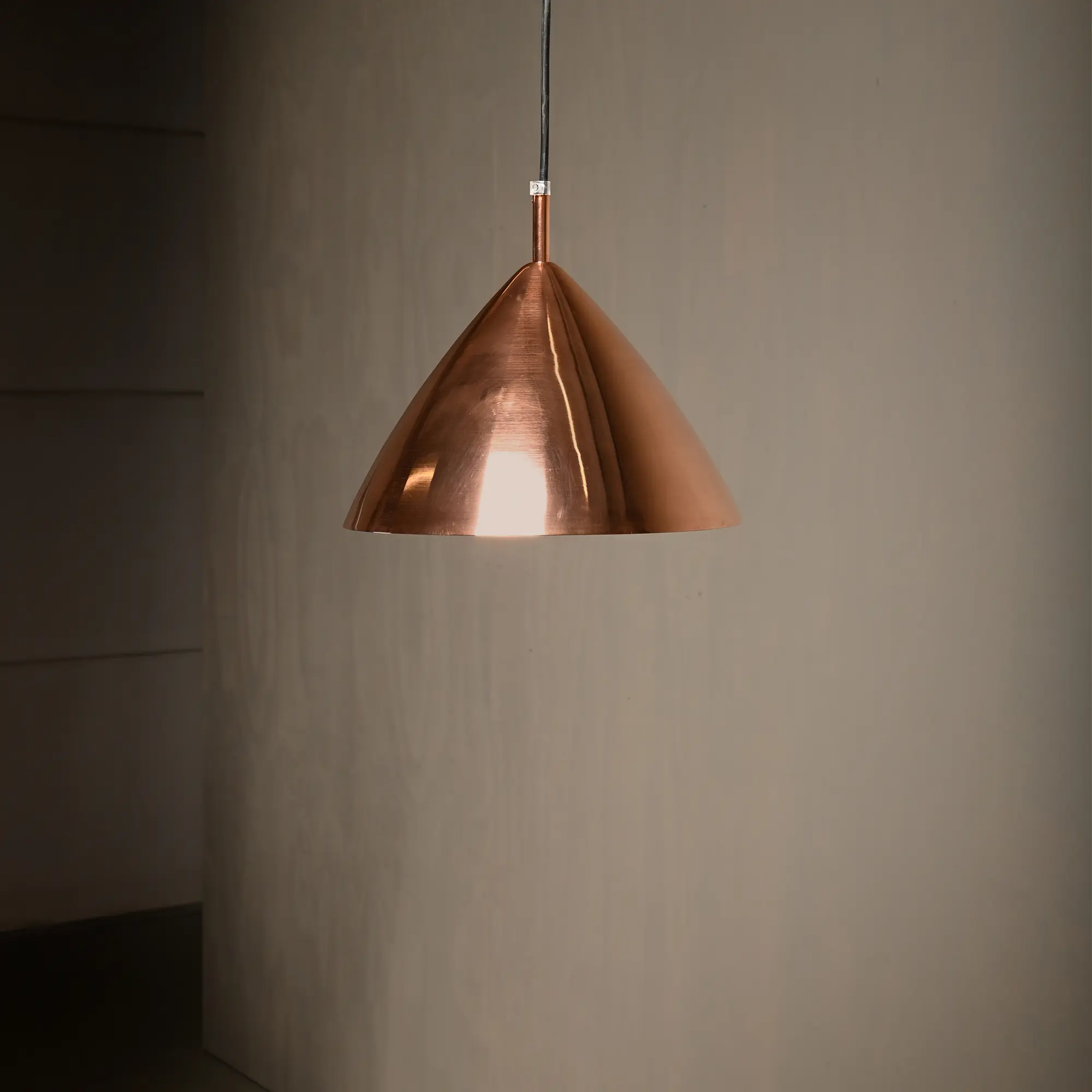Solid Copper Ceiling Lamp by Lisa Johansson-Pape for Orno, Finland 1950s