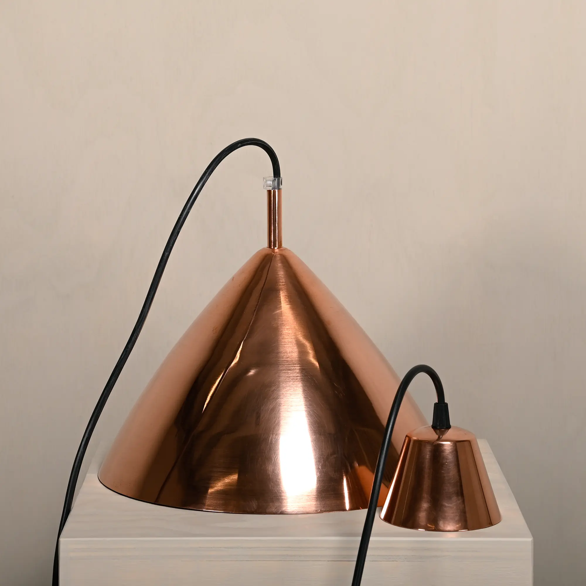Solid Copper Ceiling Lamp by Lisa Johansson-Pape for Orno, Finland 1950s