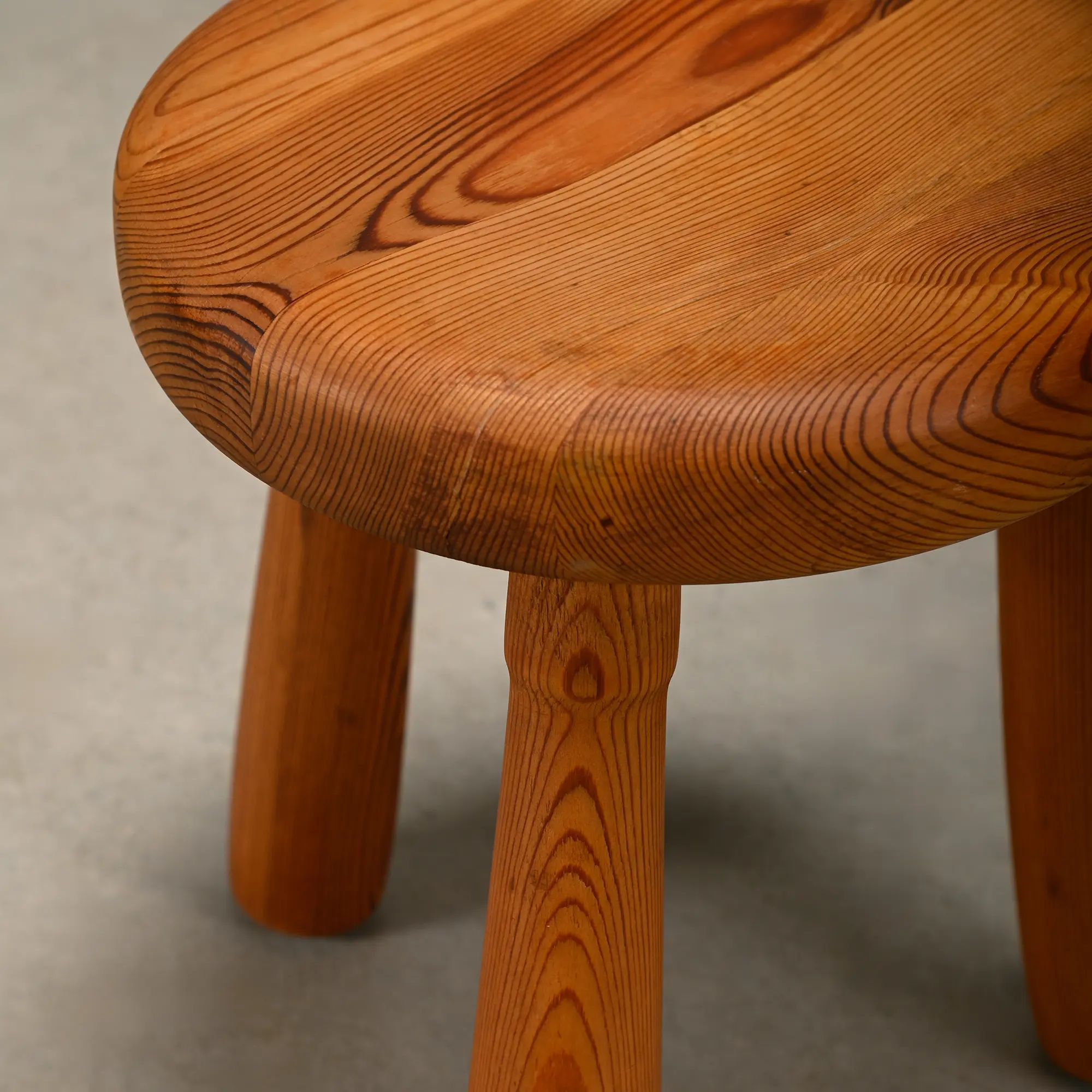 Scandinavian Tripod Stool in the style of Ingvar Hildingsson